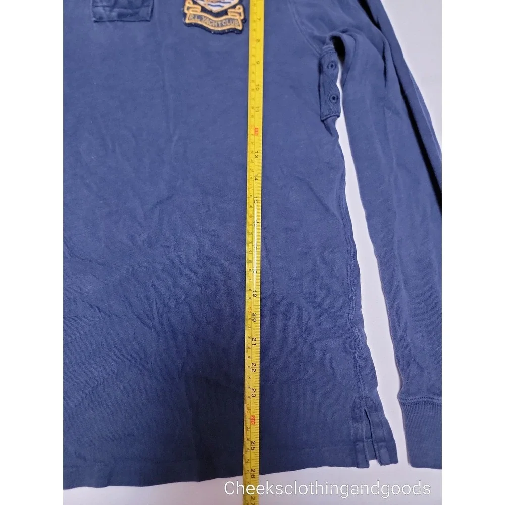 Polo Ralph Lauren RLYC Yacht Club Rugby LS Shirt size LARGE PREP Vintage Style
